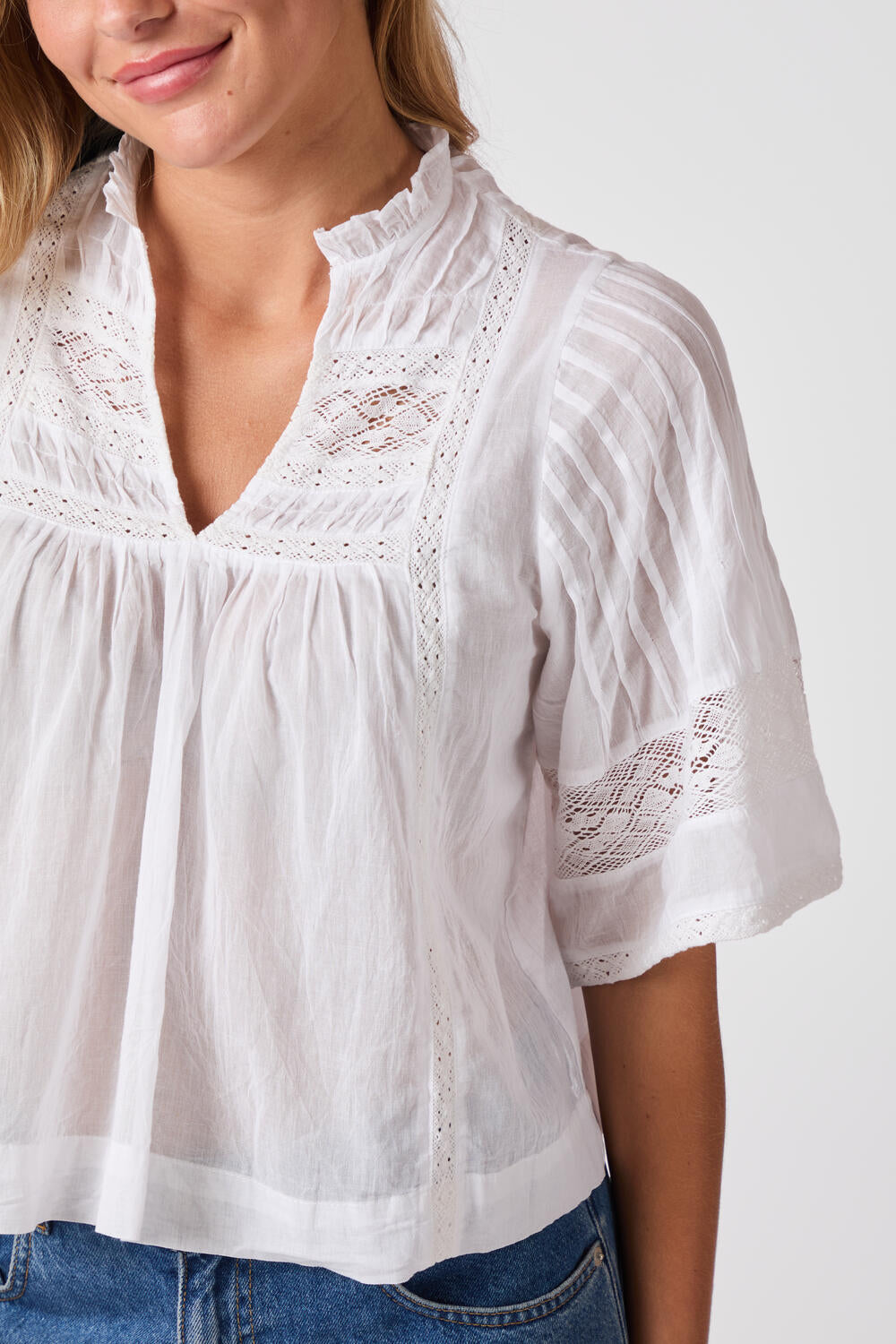 Siama S Voile top - hvid